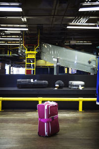 Baggages on conveyor belt in airport