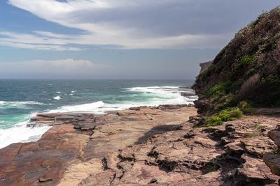 Scenic view of beach against sky