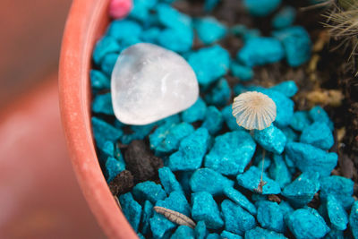 High angle view of stones