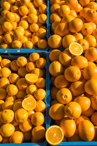 Full frame shot of oranges in market