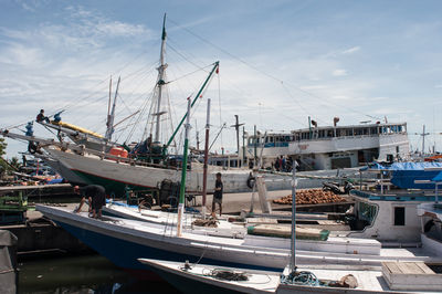 Boats in harbor