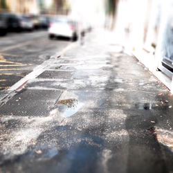 Surface level of road