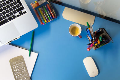 Close-up of objects on table