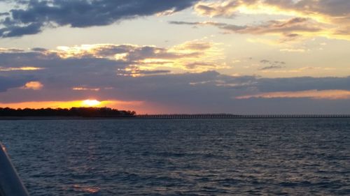 Scenic view of sea at sunset