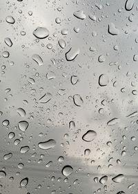 Full frame shot of wet glass