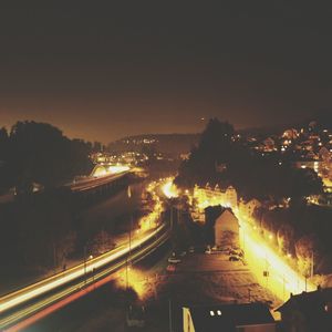 Illuminated cityscape at night