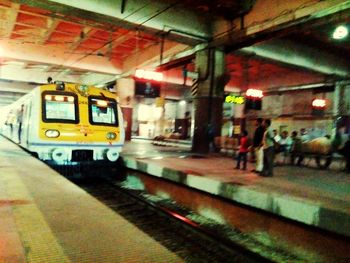 Train at railroad station platform