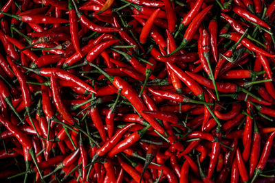 Full frame shot of red chili peppers