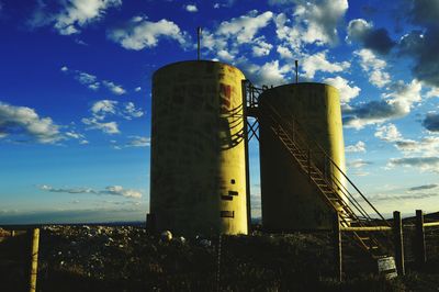 Low angle view of industrial building