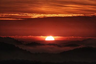 Scenic view of sunset sky during sunrise