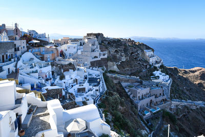 High angle view of buildings in city
