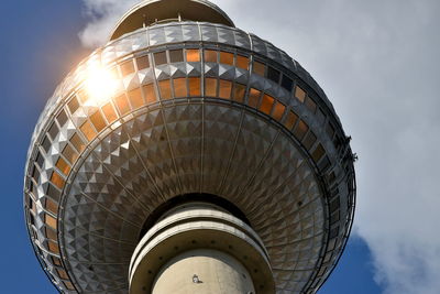 Low angle view of tower against sky