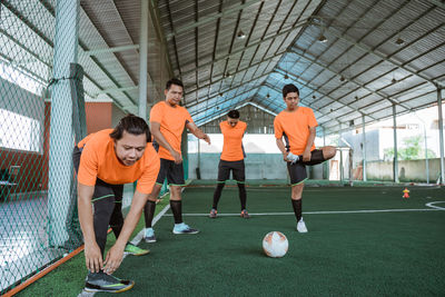 People playing soccer