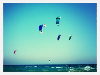 Parachute flying over sea