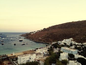 View of townscape at dusk