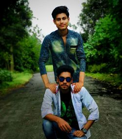 Portrait of boy in sunlight