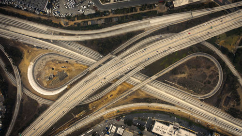 Aerial view of elevated road in city