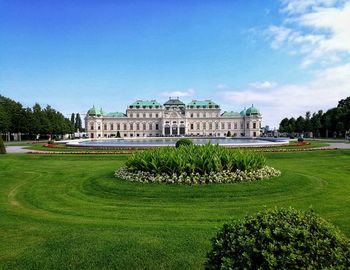 Lawn in front of building