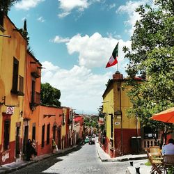 Road passing through town