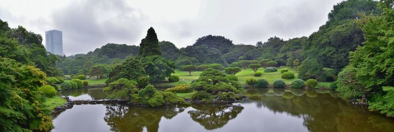 Panoramic view of lake against sky