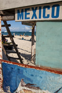 Information sign on beach