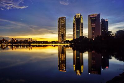 Reflection of buildings in water