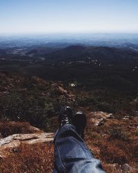Low section of person on mountain