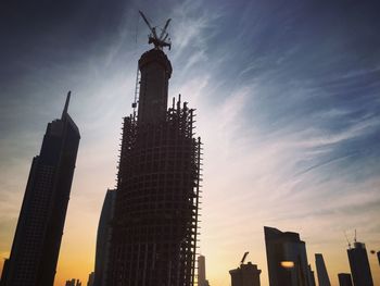 Low angle view of shanghai tower against sky