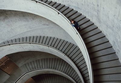 Low angle view of spiral staircase