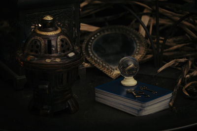Close-up of old machine part