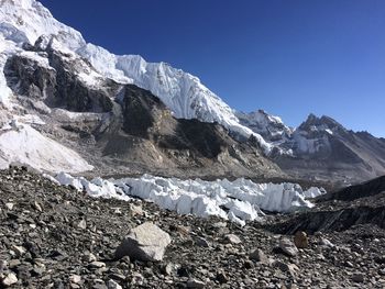 Scenic view of mountains against clear sky