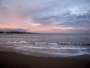 View of sea against cloudy sky