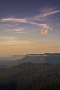 Scenic view of landscape against sky during sunset