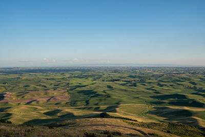 Scenic view of landscape against clear sky