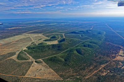 Aerial view of landscape against sky