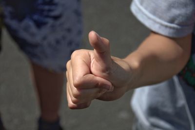 Close-up of the hand of a child