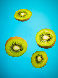 Full frame shot of banana against blue background