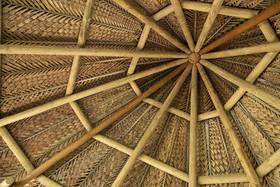 Low angle view of ceiling of roof