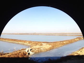 View of sea against clear sky