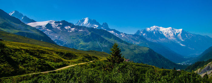 Massif of mont blanc in haute savoie in france