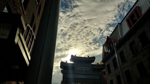 Low angle view of buildings against sky