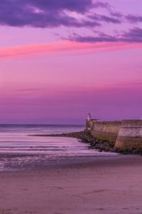 Scenic view of sea at sunset