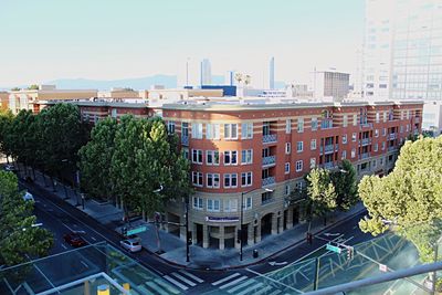 Elevated view of city