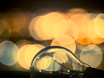 Close-up of illuminated lights