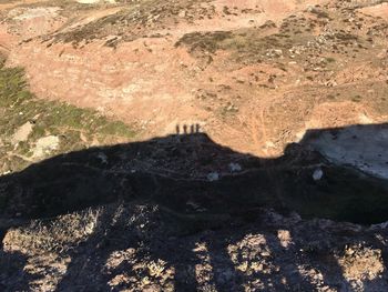 High angle view of rocks on land