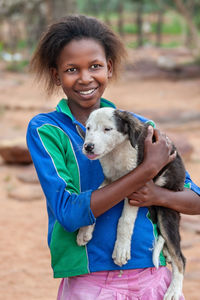 Portrait of teenage girl smiling