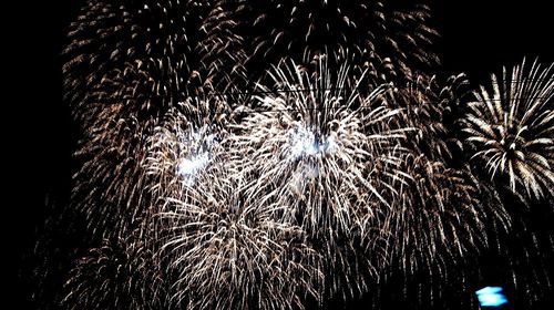 Fireworks exploding in night sky