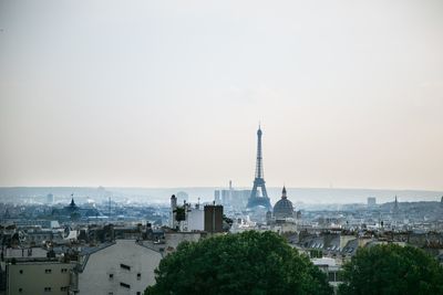 High angle view of cityscape against sky