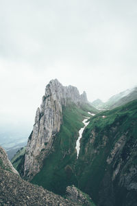 Scenic view of swiss alps against clear sky