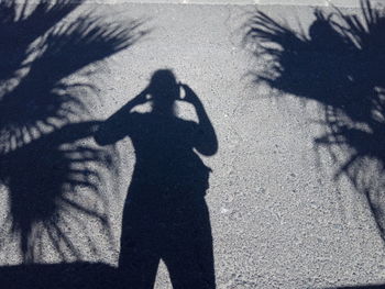 Shadow of people on road